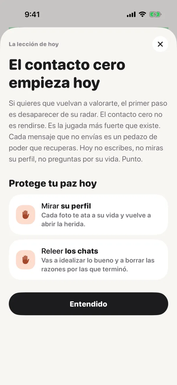 La lección de hoy en No Contact.