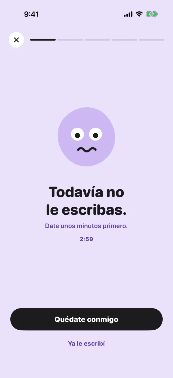 Todavía no le escribas.